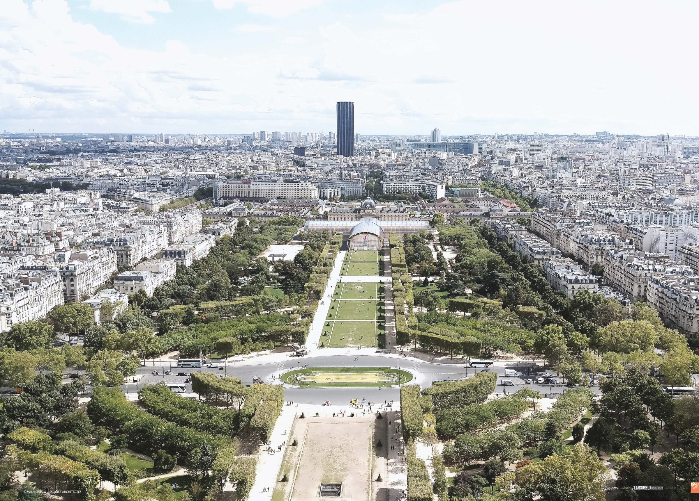 Grand Palais Éphémère 일대 샹 드 마르스 조감